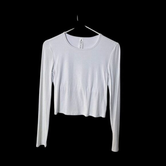 Yogalicious Heavenly Rib Kathleen Crop Long Sleeve Top S Rayon/Spandex Blend - Picture 1 of 5